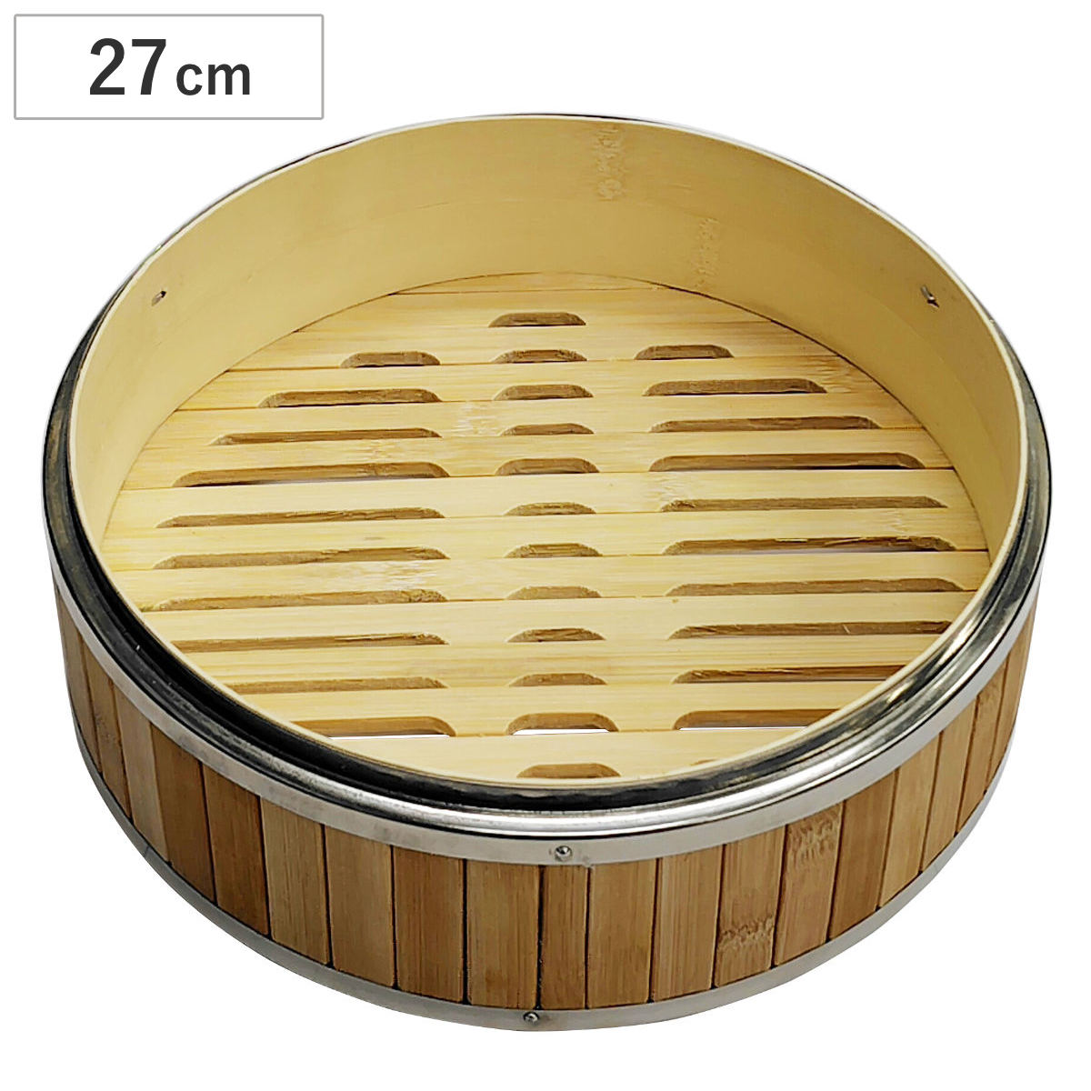 中華せいろ 27cm 本体のみ 蓋別売り ステンレス枠竹中華セイロ （ せいろ 本体 蒸籠 蒸篭 蒸し かご 竹 27センチ 蒸篭せいろ 中華セイロ 中華蒸篭 中華蒸籠 点心 飲茶 せいろ蒸し 温野菜 蒸し料理 蒸し調理 セイロ蒸し ）
