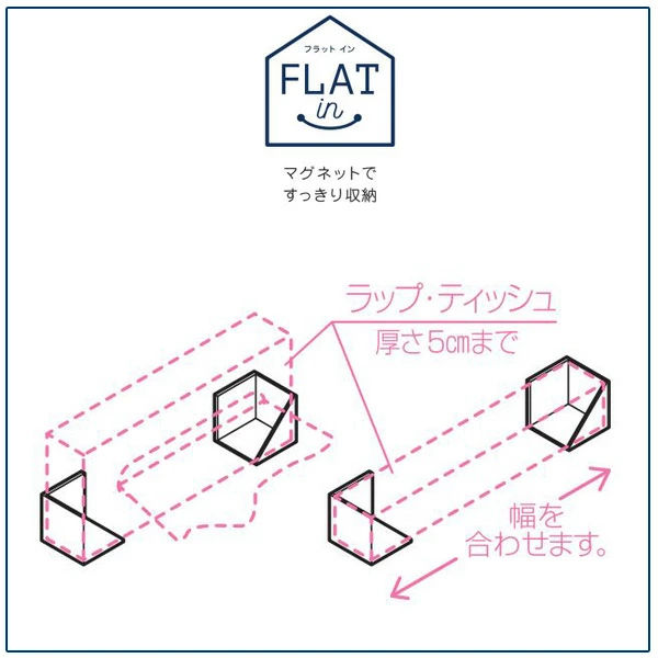 ラップホルダー ラップ・ティッシュホルダー ティッシュホルダー 収納 マグネット 磁石 ( 収納ラック キッチン収納 マグネット式 冷蔵庫横 ラップ収納 ラップ置き キッチン収納用品 収納雑貨 収納小物 キッチン用品 キッチン小物 ) 【ホワイト】 ホワイト