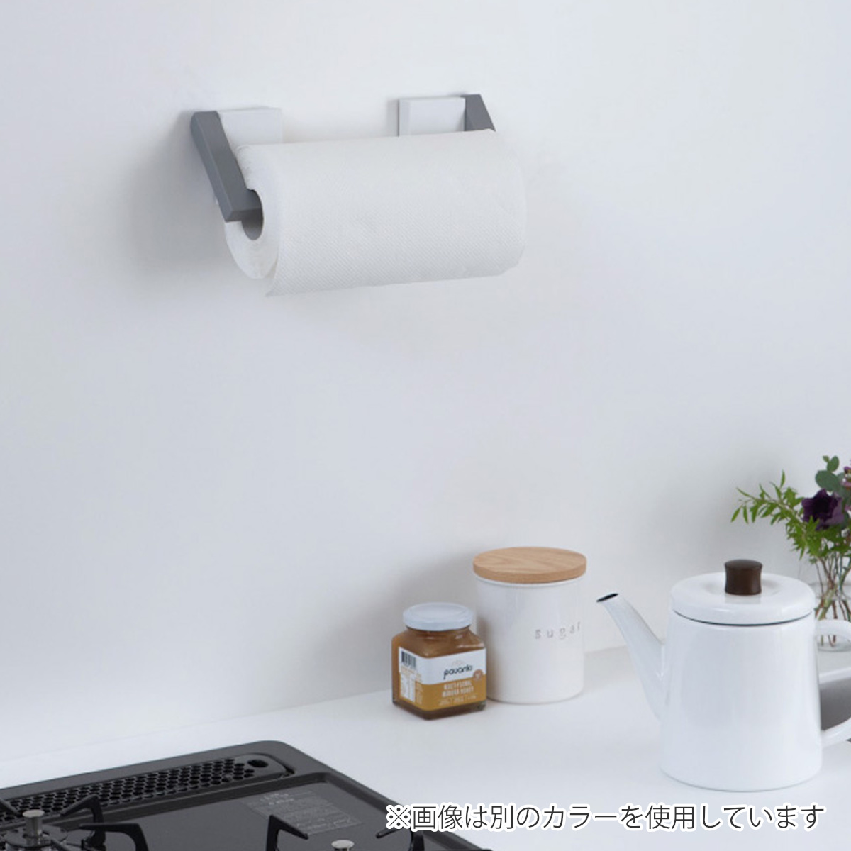 キッチンペーパーホルダー マグネット ブラックシリーズ ( ペーパーホルダー 収納ラック キッチンペーパー マグネット式 磁石 キッチン収納 冷蔵庫横 キッチン収納用品 収納雑貨 収納小物 冷蔵庫サイド 黒 )