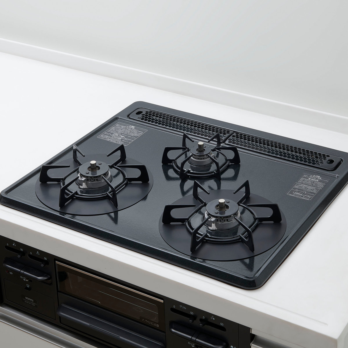 汚れ防止シート ベラスコート ガスコンロ 保護プレート サークル ( ガスマット 五徳マット コンロマット ガスコンロマット ガスコンロ用保護マット 日本製 繰り返し使える ガスレンジ トップ 耐熱 水だけで落ちる バーナーリング ) 【ブラック】 ブラック