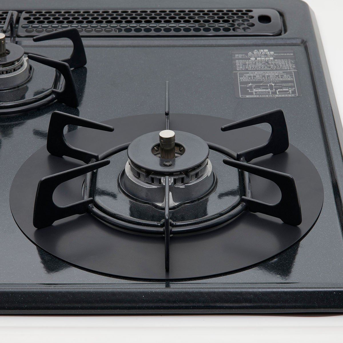 汚れ防止シート ベラスコート ガスコンロ 保護プレート サークル ( ガスマット 五徳マット コンロマット ガスコンロマット ガスコンロ用保護マット 日本製 繰り返し使える ガスレンジ トップ 耐熱 水だけで落ちる バーナーリング ) 【ブラック】 ブラック