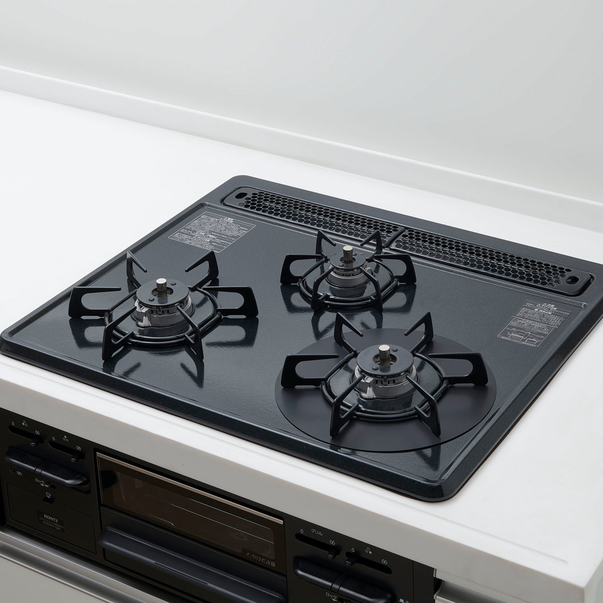 汚れ防止シート ベラスコート ガスコンロ 保護プレート サークル ( ガスマット 五徳マット コンロマット ガスコンロマット ガスコンロ用保護マット 日本製 繰り返し使える ガスレンジ トップ 耐熱 水だけで落ちる バーナーリング ) 【ブラック】 ブラック