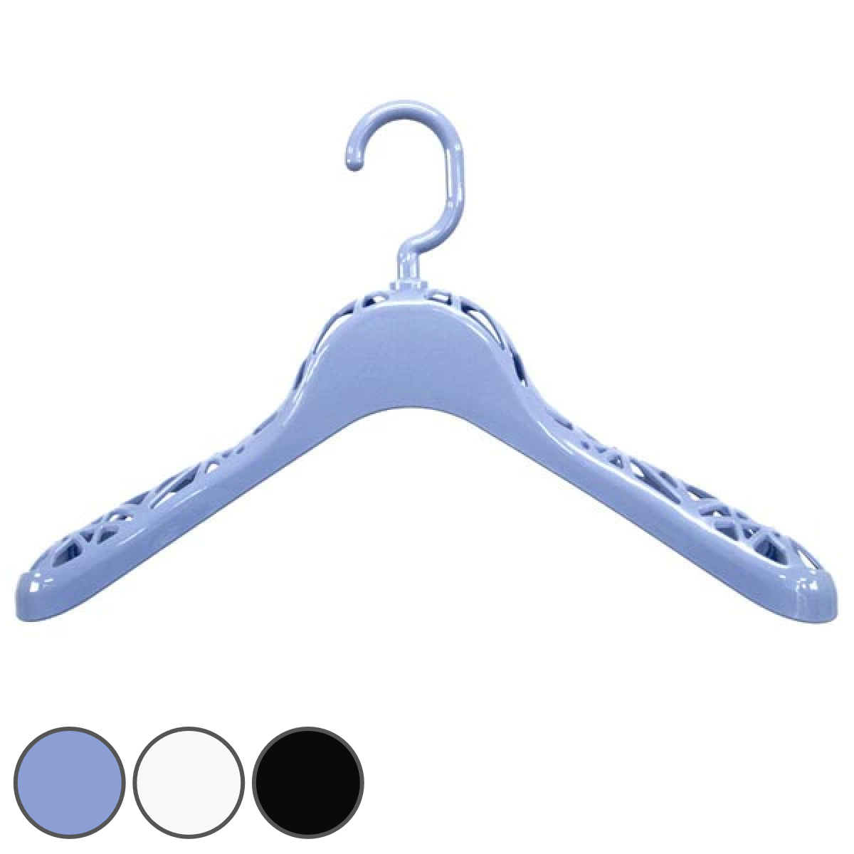 ハンガー ウォッシャブルスーツ用ハンガー ニット用 スカイブルー ( 収納ハンガー 衣類ハンガー 洗濯ハンガー スーツ ジャケット ニット 洋服ハンガー 収納 速乾 乾きやすい ) 【ブラック】