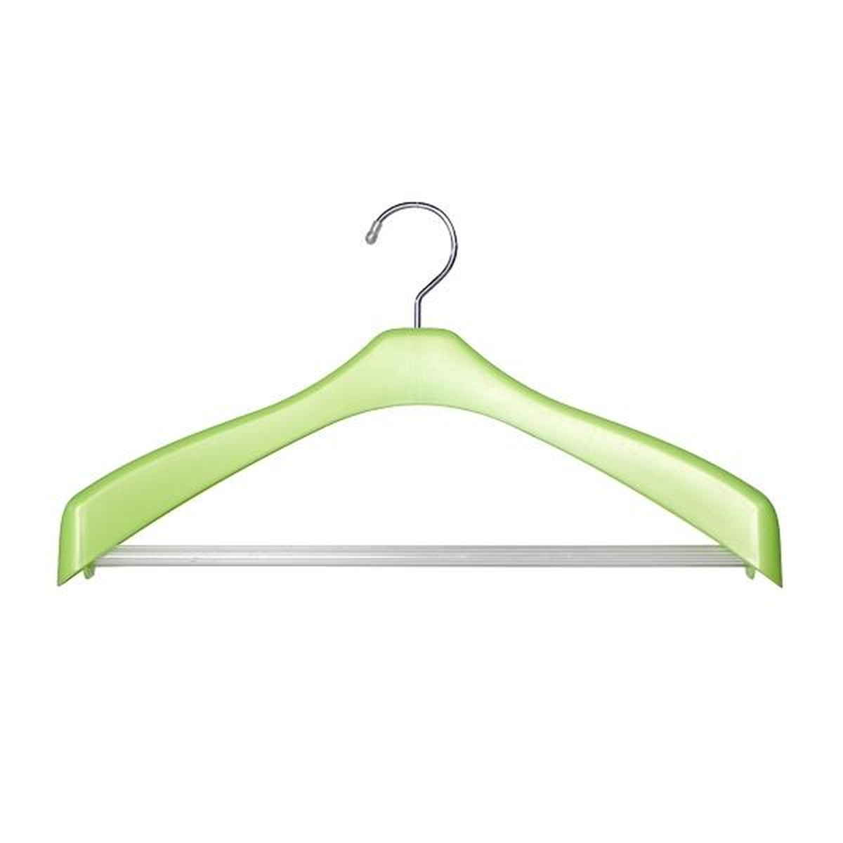 ジャケットハンガー Livido ジャケットストップ42 同色5本組 ( スーツハンガー 肩幅42cm 衣類ハンガー 5本セット 回転フック スラックスバー付き フォーマルハンガー ジャケット用ハンガー バー付き 5本 型崩れ防止 ) 【パールピンク】 パールピンク