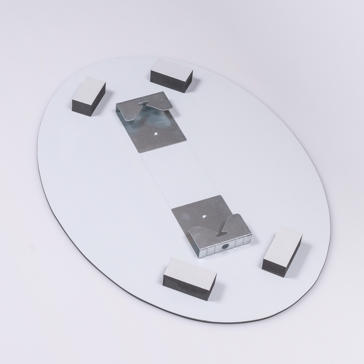 ミラー 壁掛け ウォールミラー 40×55cm マム ( 丸 楕円 オーバル 鏡 枠なし おしゃれ シンプル 飛散防止 玄関 リビング 洗面所 サニタリー 北欧 モダン )