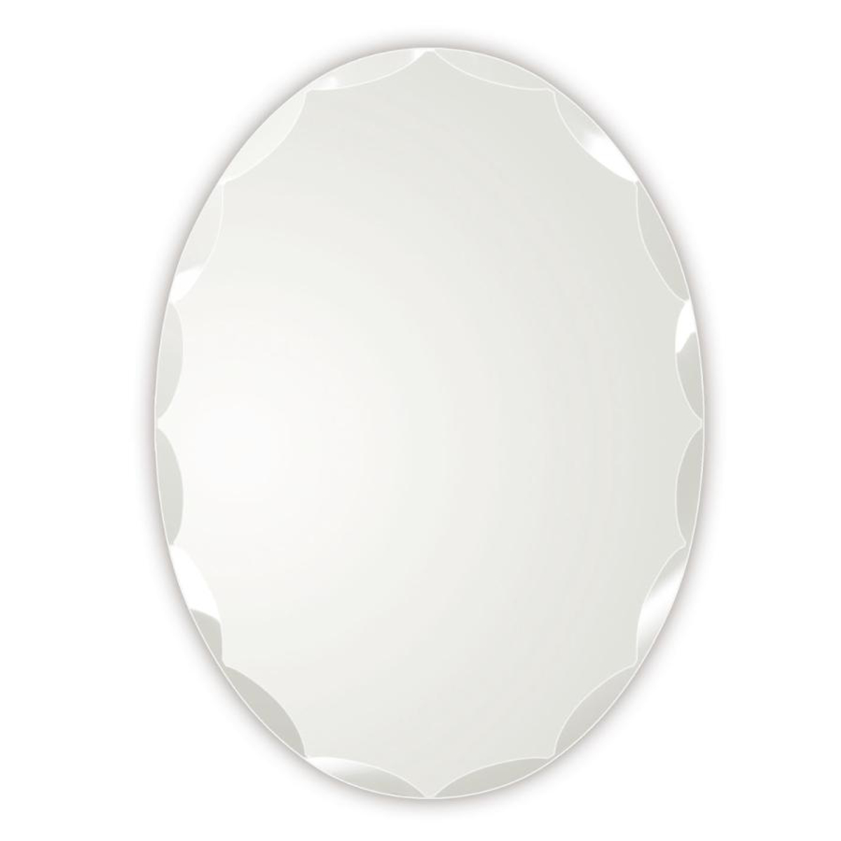 ミラー 壁掛け ウォールミラー 40×55cm マム ( 丸 楕円 オーバル 鏡 枠なし おしゃれ シンプル 飛散防止 玄関 リビング 洗面所 サニタリー 北欧 モダン )