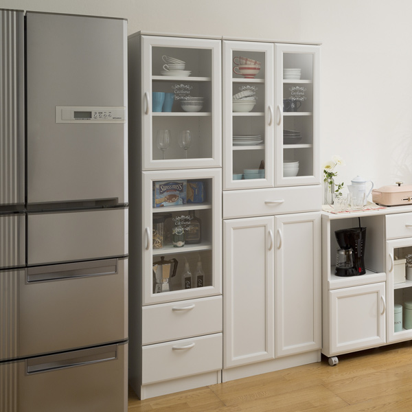 dショッピング |食器棚 カップボード スリム カフェ風デザイン