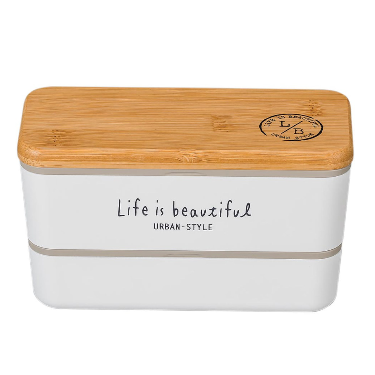 弁当箱 2段 730ml バンブー LIFE IS BEAUTIFUL 長角ネストランチ （ お