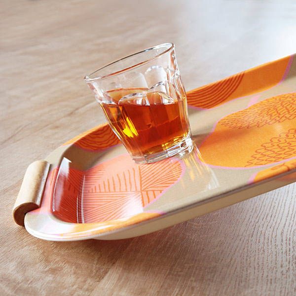 トレー isso ecco イッソ・エッコ ファブリックトレー 持ち手付き ペアー 梨柄 46cm ベージュ ( お盆 トレイ 布 取っ手付き 角 盆 ナシ 梨 キッチントレー 配膳 キッチン用品 角型 おしゃれ かわいい ) 【ベージュ】 ベージュ