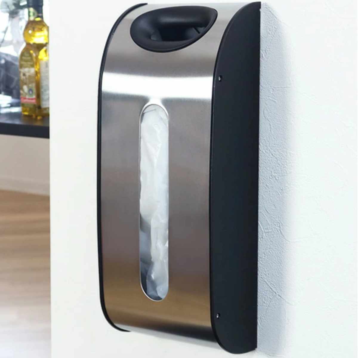 レジ袋収納 simplehuman シンプルヒューマン バックホルダー 正規品 （ レジ袋ホルダー レジ袋ストッカー ポリ袋ストッカー レジ袋スタンド ポリ袋ホルダー ゴミ袋ストッカー ポリ袋収納 ステンレス キッチン収納 おしゃれ シルバー ）
