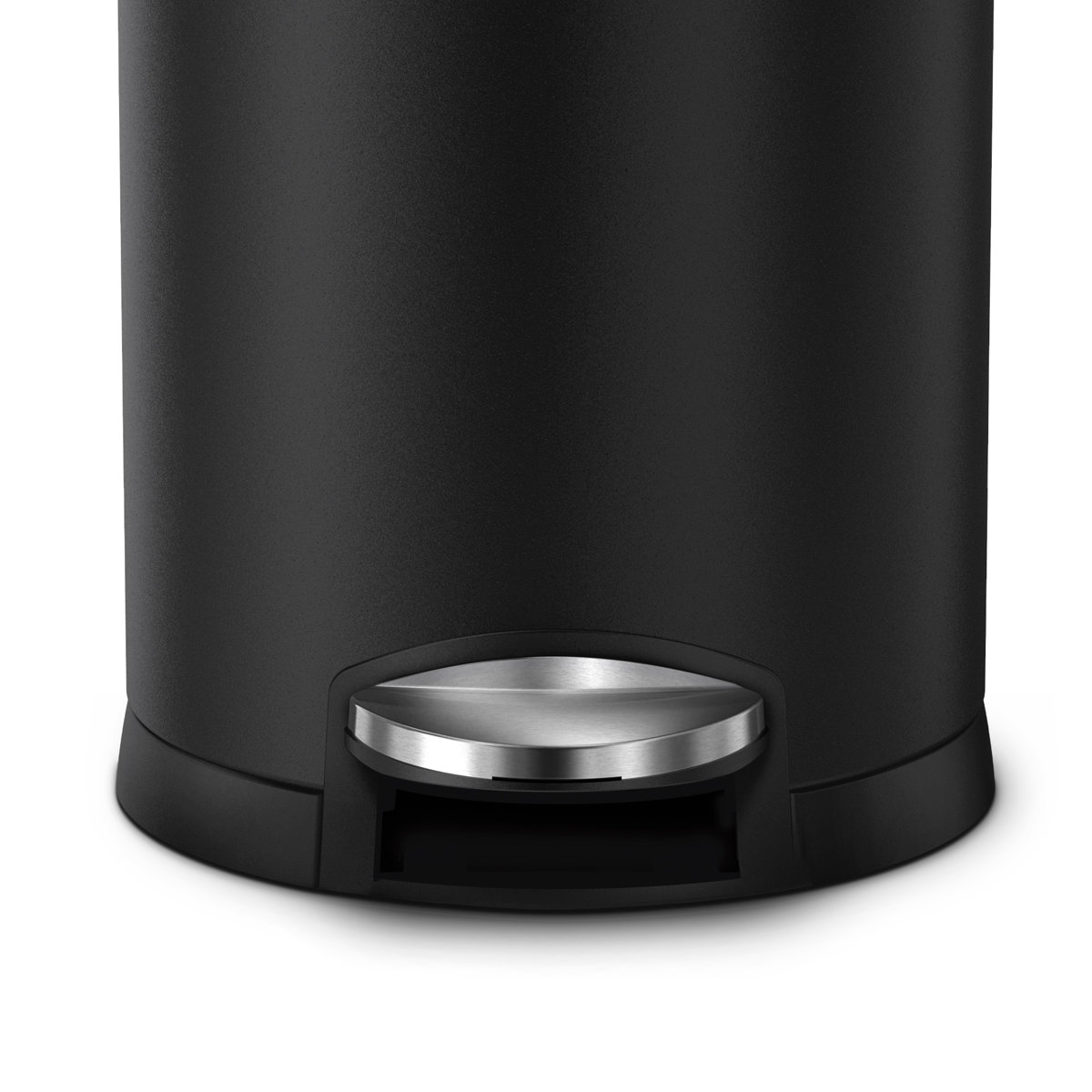 ゴミ箱 4.5L simplehuman 正規品 ラウンドステップ ペダル式 ブラック ( ごみ箱 4.5リットル シンプルヒューマン メーカー保証付 ふた付き コンパクト 筒型 インナーペール付 サニタリーボックス 小さい ステンレス スタイリッシュ )