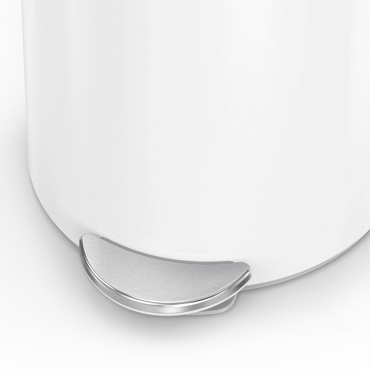 ゴミ箱 6L simplehuman 正規品 セミラウンドステップカン ペダル式 ホワイト ( ごみ箱 6リットル シンプルヒューマン メーカー保証付 ふた付き スリム 半円 省スペース ステンレス スタイリッシュ ゴミ袋 収納 インナーペール付 )
