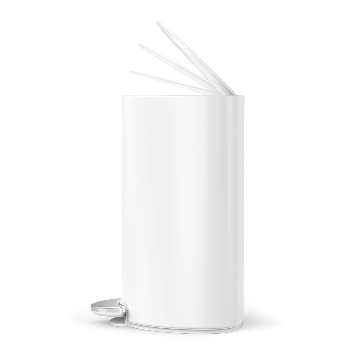 ゴミ箱 6L simplehuman 正規品 セミラウンドステップカン ペダル式 ホワイト ( ごみ箱 6リットル シンプルヒューマン メーカー保証付 ふた付き スリム 半円 省スペース ステンレス スタイリッシュ ゴミ袋 収納 インナーペール付 )