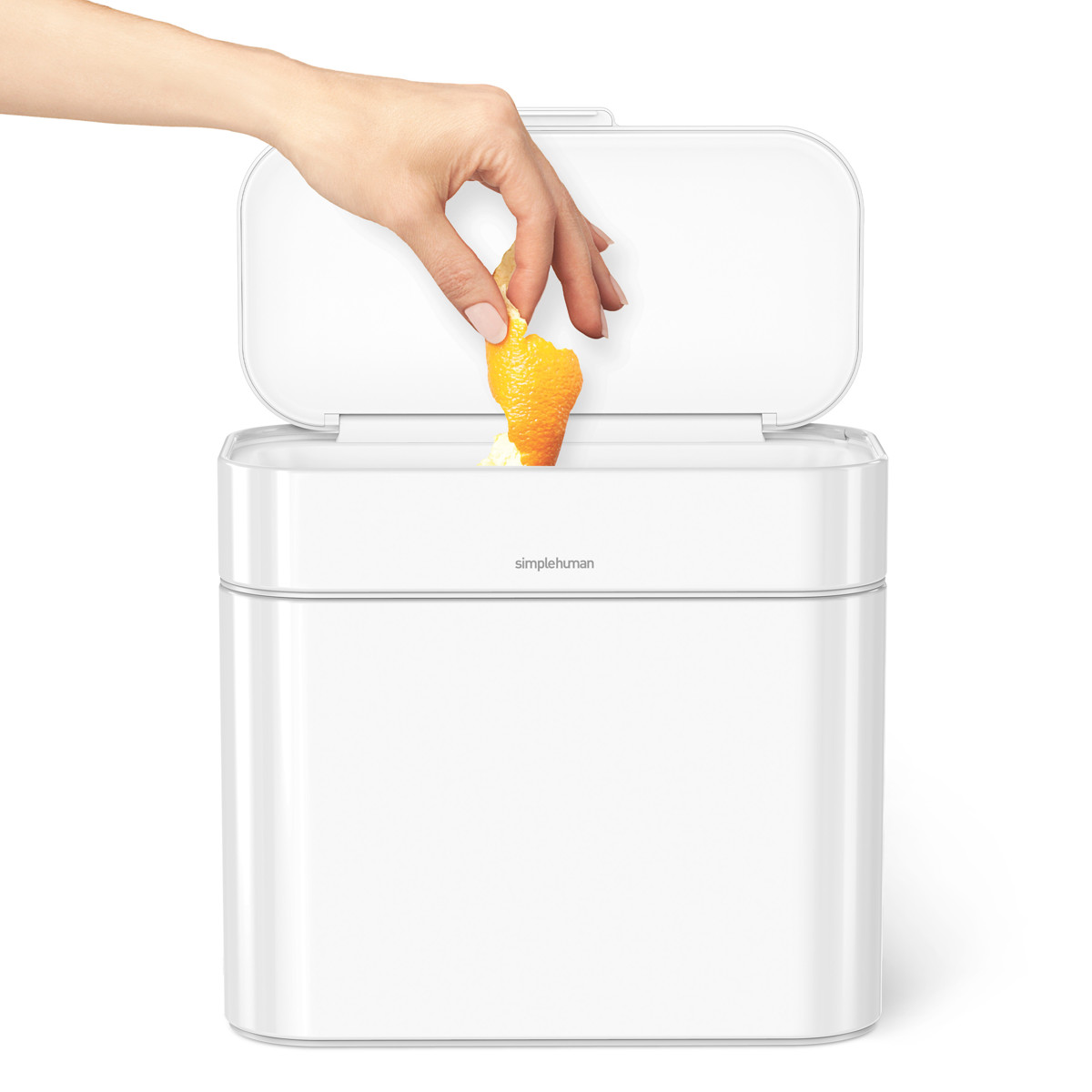 ゴミ箱 4L simplehuman 正規品 コンポストキャディ マットブラック ホワイト 密閉 防臭 ( ごみ箱 4リットル シンプルヒューマン 生ゴミ用 卓上 キッチン メーカー保証付き ふた付き 小さい コンパクト ニオイ 対策 マグネット サブ ) 【ブラック】 ブラック