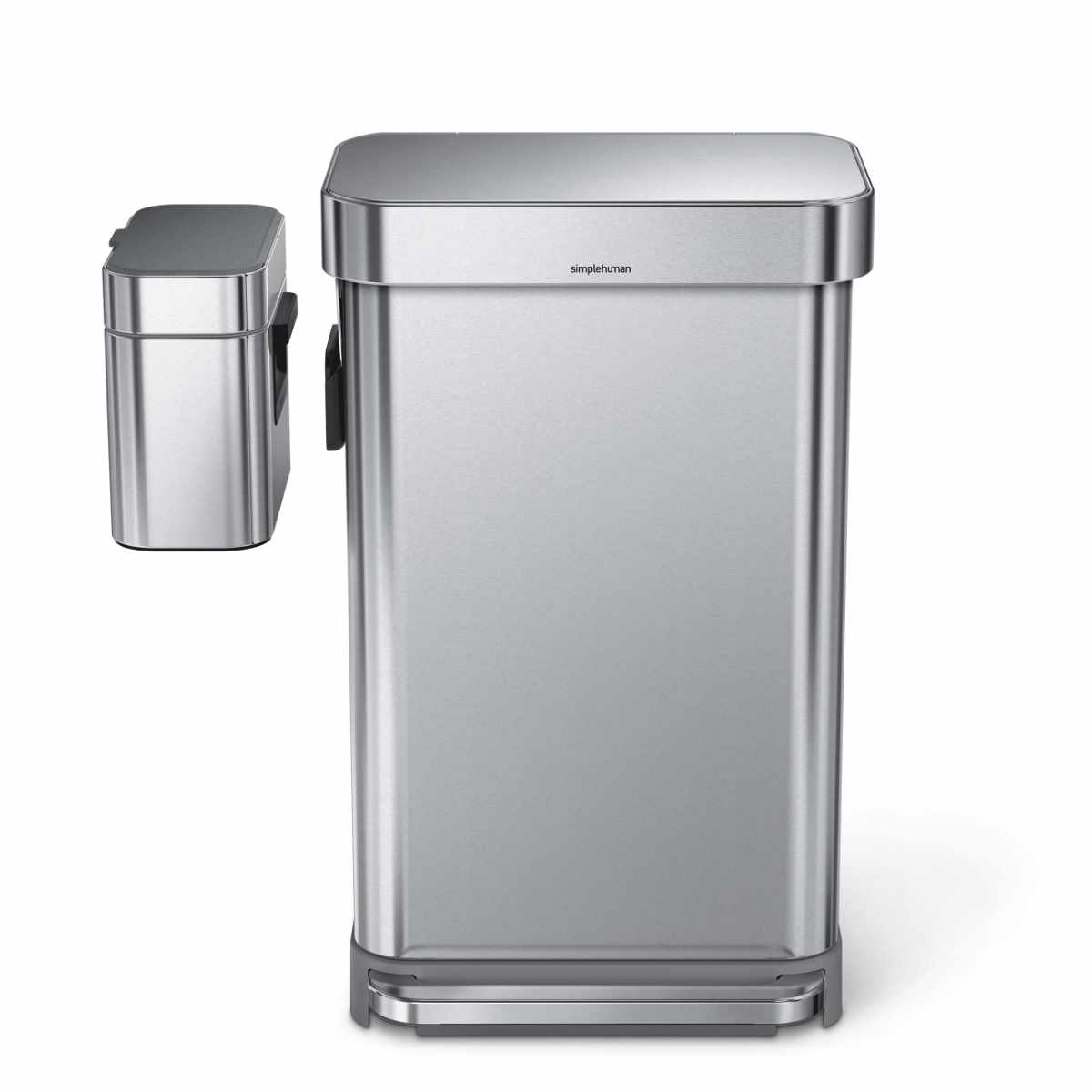 ゴミ箱 4L 正規品 simplehuman コンポストキャディ ( ごみ箱 4.5リットル シンプルヒューマン 卓上 生ごみ メーカー保証付き ふた付き 小さい インナーペール付き ステンレス キッチン コンパクト )