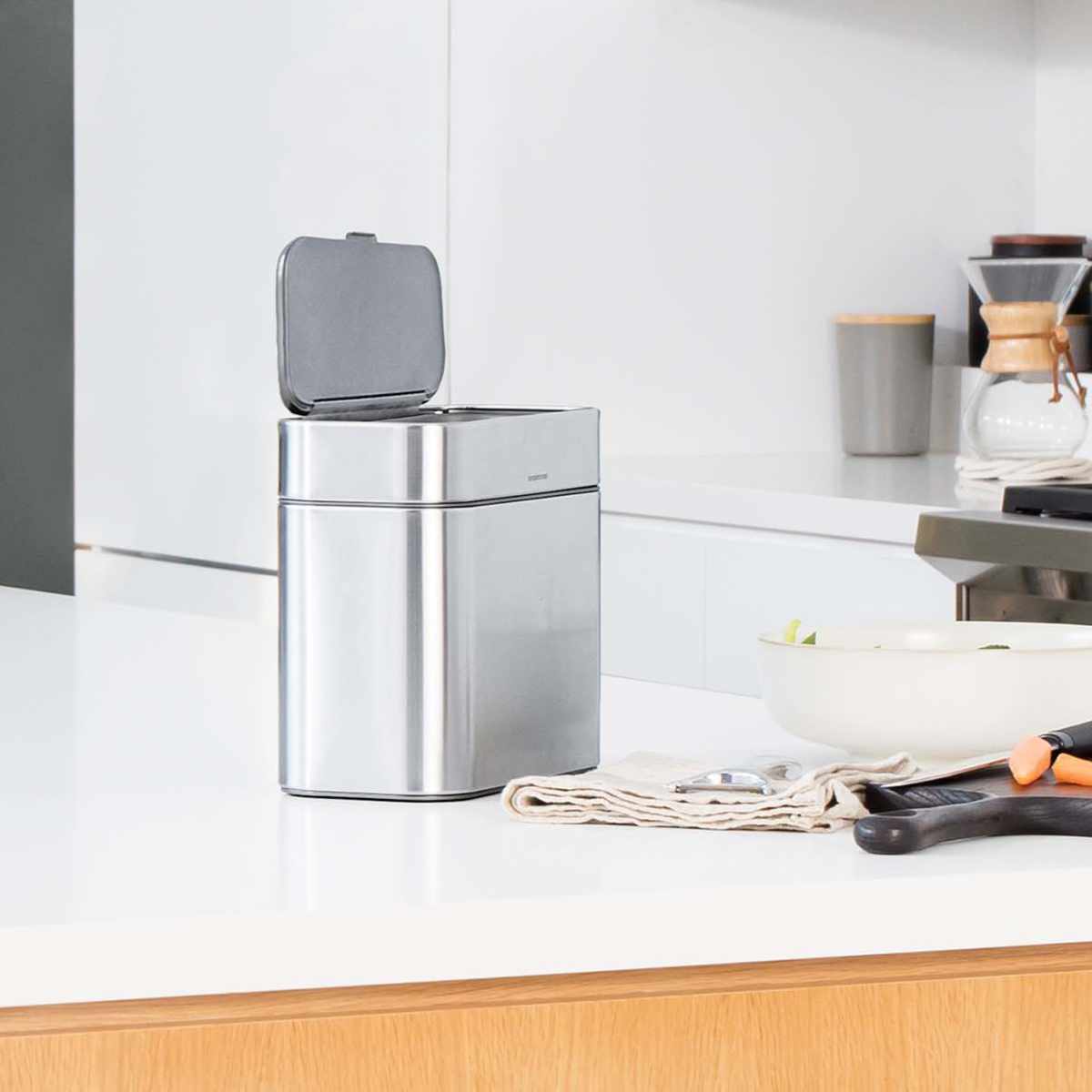 ゴミ箱 4L 正規品 simplehuman コンポストキャディ ( ごみ箱 4.5リットル シンプルヒューマン 卓上 生ごみ メーカー保証付き ふた付き 小さい インナーペール付き ステンレス キッチン コンパクト )