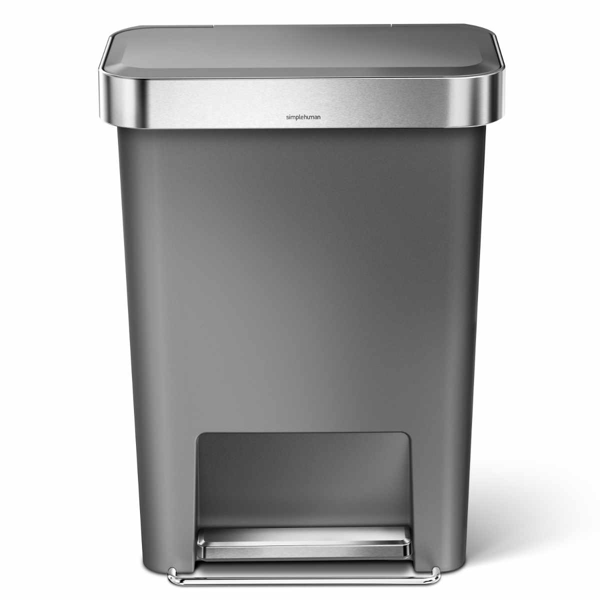 ゴミ箱 45L 正規品 simplehuman プラスチックレクタンギュラ-ステップカン ( ごみ箱 4.5リットル シンプルヒューマン ペダル メーカー保証付き ふた付き キッチン 抗菌加工 ステンレス 袋が見えにくい 指紋が付きにくい ) 【ホワイト】 ホワイト