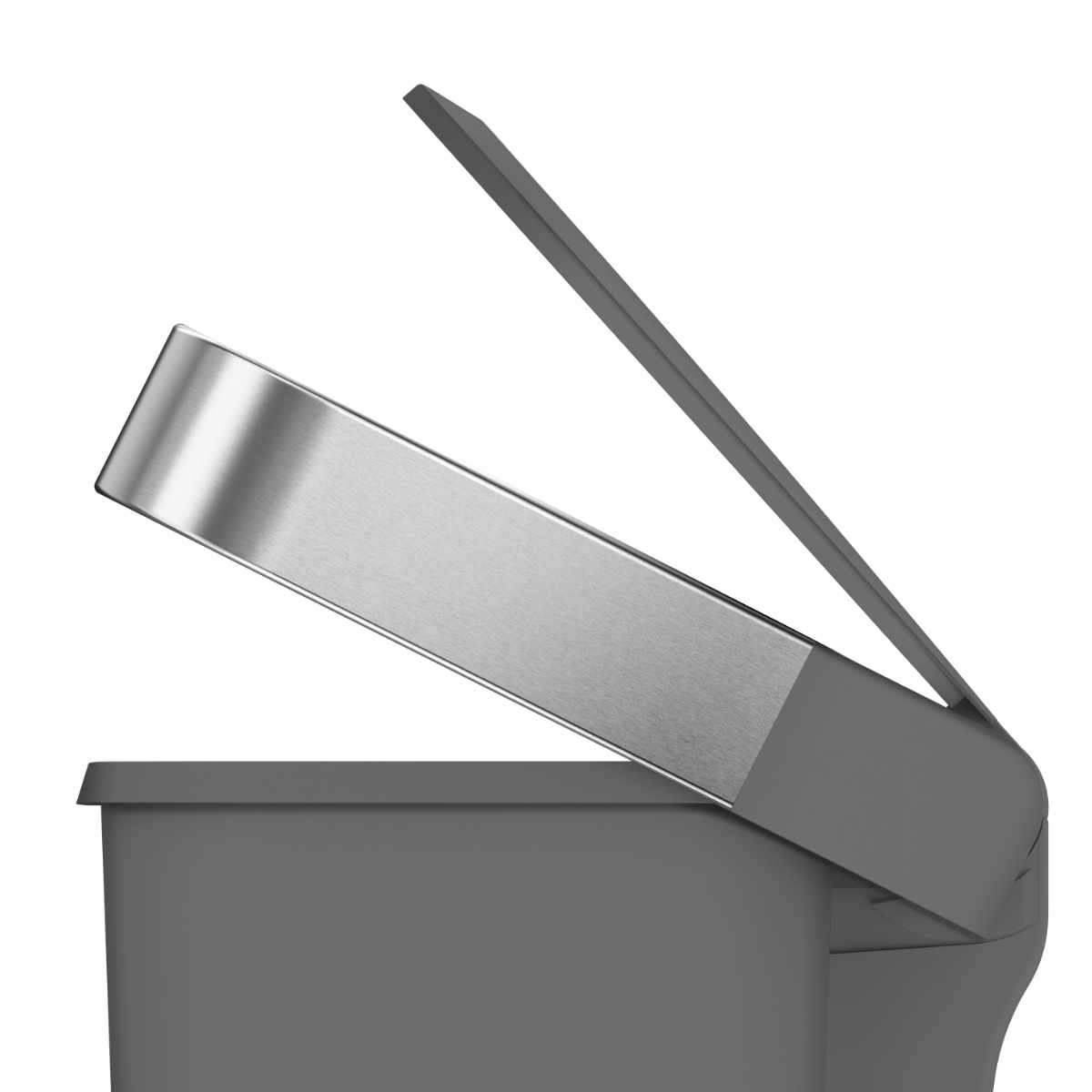 ゴミ箱 45L 正規品 simplehuman プラスチックレクタンギュラ-ステップカン ( ごみ箱 4.5リットル シンプルヒューマン ペダル メーカー保証付き ふた付き キッチン 抗菌加工 ステンレス 袋が見えにくい 指紋が付きにくい ) 【ホワイト】 ホワイト