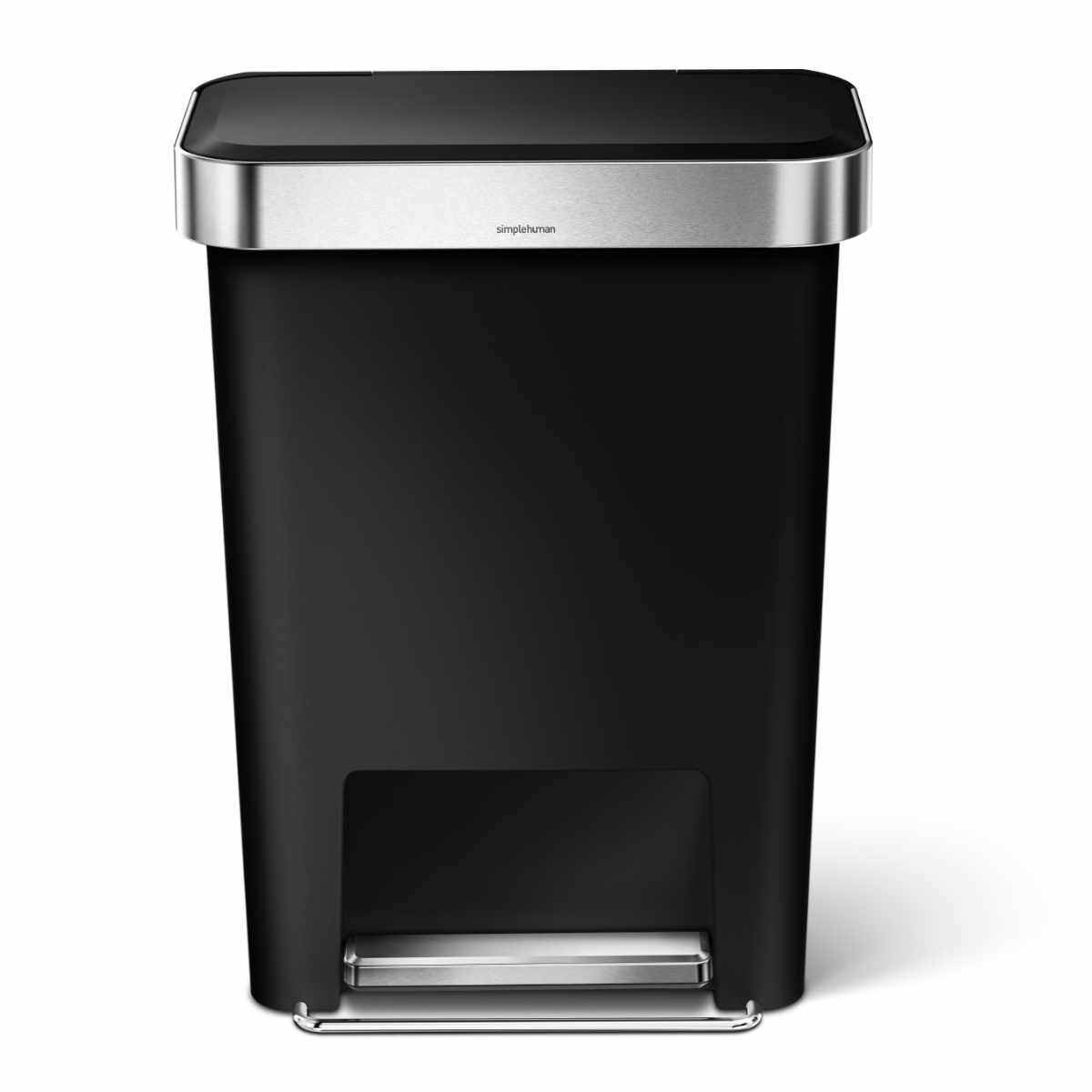 ゴミ箱 45L 正規品 simplehuman プラスチックレクタンギュラ-ステップカン ( ごみ箱 4.5リットル シンプルヒューマン ペダル メーカー保証付き ふた付き キッチン 抗菌加工 ステンレス 袋が見えにくい 指紋が付きにくい ) 【ホワイト】 ホワイト