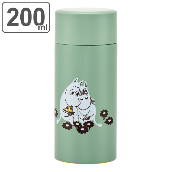 水筒 ミニ マグ 200ml ステンレス コンパクト ムーミン くすみカラー （ MOOMIN 保温 保冷 直飲み マグボトル ミニボトル 軽量  直のみ すいとう ボトル ステンレスボトル ダブル飲み口 広口 軽い ）