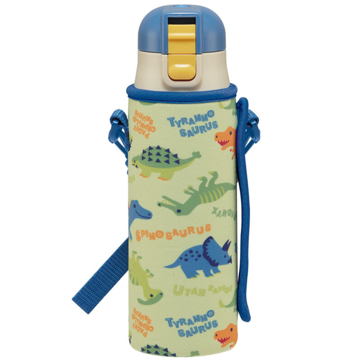 水筒 ダイレクトステンボトル 470ml カバ―付き キャラクター ( 直飲み 保冷 ステンレスボトル ワンプッシュボトル 子供 恐竜 幼稚園 保育園 子供用水筒 超軽量 ダイレクトボトル 子ども キッズ )