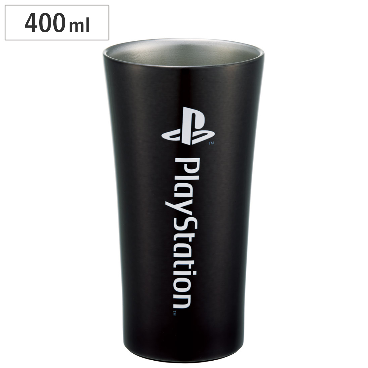 タンブラー 400ml PLAYSTATION ステンレス （ ステンレスタンブラー ステンレス製 保温 保冷 カップ コップ 真空二層構造 コーヒー 珈琲 紅茶 デスクワーク アイス ホット シンプル ）