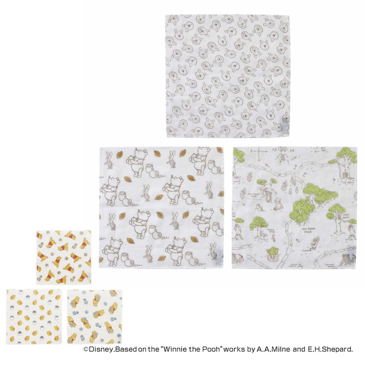 ふきん 綿100％ かや生地ふきん 3枚入 くまのプーさん （ かや生地 蚊帳生地 布巾 フキン 蚊帳 蚊帳生地ふきん 食器拭き 食器拭きクロス お手拭き コットン 台拭き 食卓用 テーブル用 キッチン用 プーさん ） 【くまのプーさん】