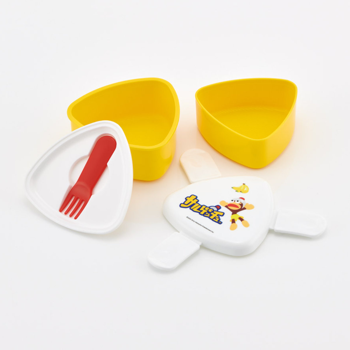 おにぎりケース 抗菌三角おにぎりランチボックス サルゲッチュ ( ピポサル おにぎり入れ 抗菌 電子レンジ対応 レンジ対応 子供 女子 日本製 レンジOK お弁当 弁当 おにぎり おむすび ケース キッズ 子ども おむすびケース )