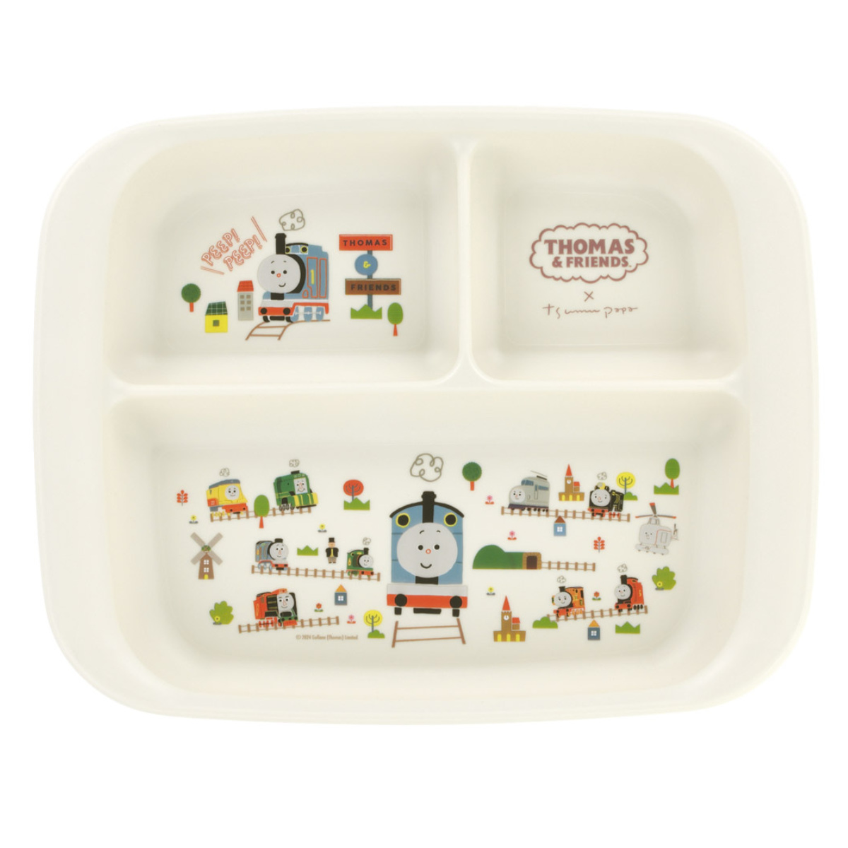 ランチプレート 抗菌 レンジ食洗機対応ランチ皿 トーマス×つむぱぱ ( 日本製 電子レンジ対応 食洗機対応 仕切り皿 3つ仕切り 子ども用食器 トーマス キャラクター かわいい 子供用食器 離乳食 抗菌加工 ベビー キッズ 耐熱 )