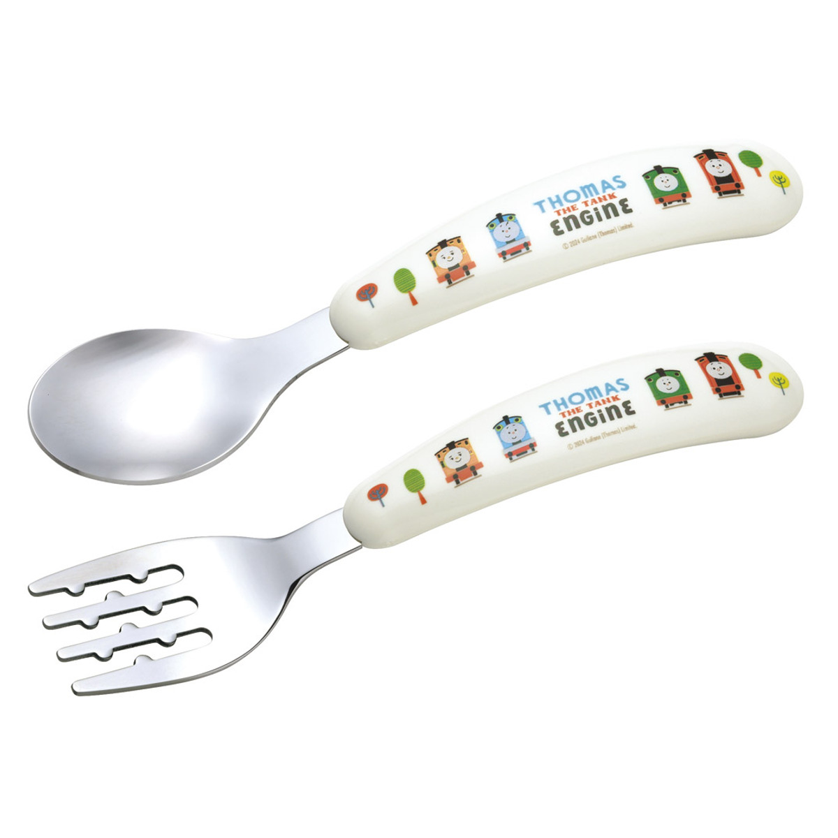 スプーン フォーク ステンレススプーン＆フォーク トーマス×つむぱぱ （ 食洗機対応 ステンレス カトラリー 子ども用 トーマス キャラクター かわいい 離乳食 ベビー キッズ 握りやすい 凹凸形状 ）