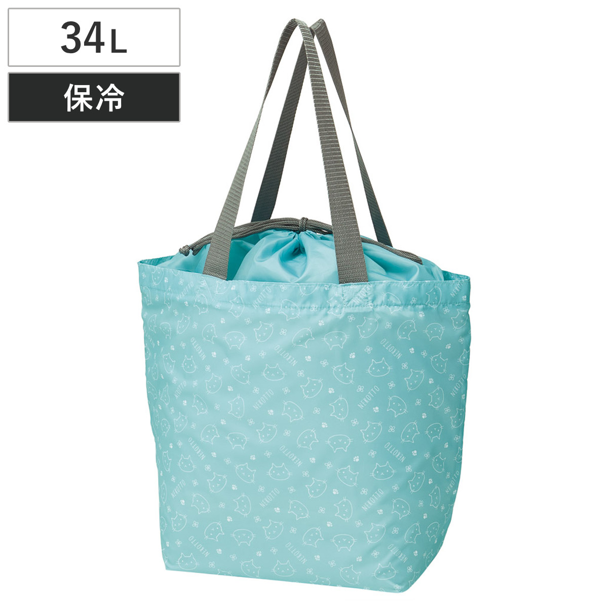 エコバッグ たっぷり入る買い物バッグ ねこっと 折りたたみ ( マイバッグ エコバック 買い物バッグ コンパクト 保冷 クーラートートバッグ レジ袋 マチ付き 巾着 自転車かご 大容量 サブバッグ 軽量 買い物袋 猫 ネコ 手提げ袋 )