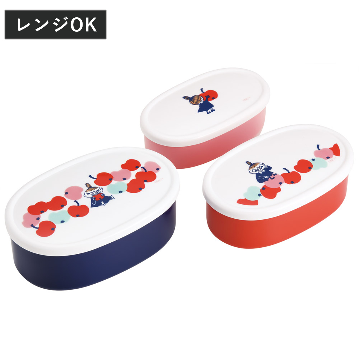 シール容器 抗菌シール容器3Pセット リトルミイ りんご ( ムーミン レンジ対応 保存容器 ランチボックス 抗菌 日本製 レンジOK 弁当 お弁当 抗菌加工 果物ケース デザートケース フルーツケース )
