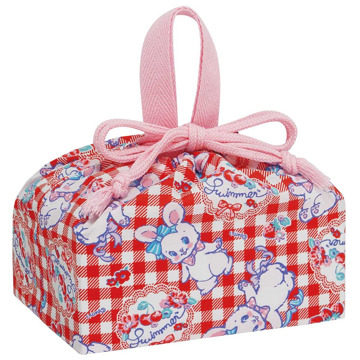 弁当袋 ランチ巾着 スイマー リバニー ( お弁当袋 給食袋 巾着袋 ランチバッグ 子供 お弁当箱 ウサギ 日本製 弁当箱 弁当 給食 袋 弁当巾着 マチ 小物入れ 幼稚園 保育園 キッズ )