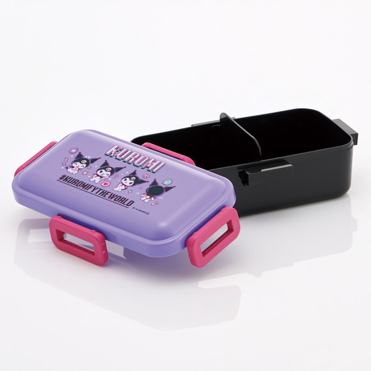 弁当箱 530ml 抗菌ふわっと弁当箱 クロミワールド ( クロミ ランチボックス 食洗機対応 レンジ対応 一段 抗菌 ドーム型 4点ロック 1段 日本製 仕切り付き 銀 AG 抗菌加工 食洗機OK レンジOK お弁当 弁当 一段弁当 )