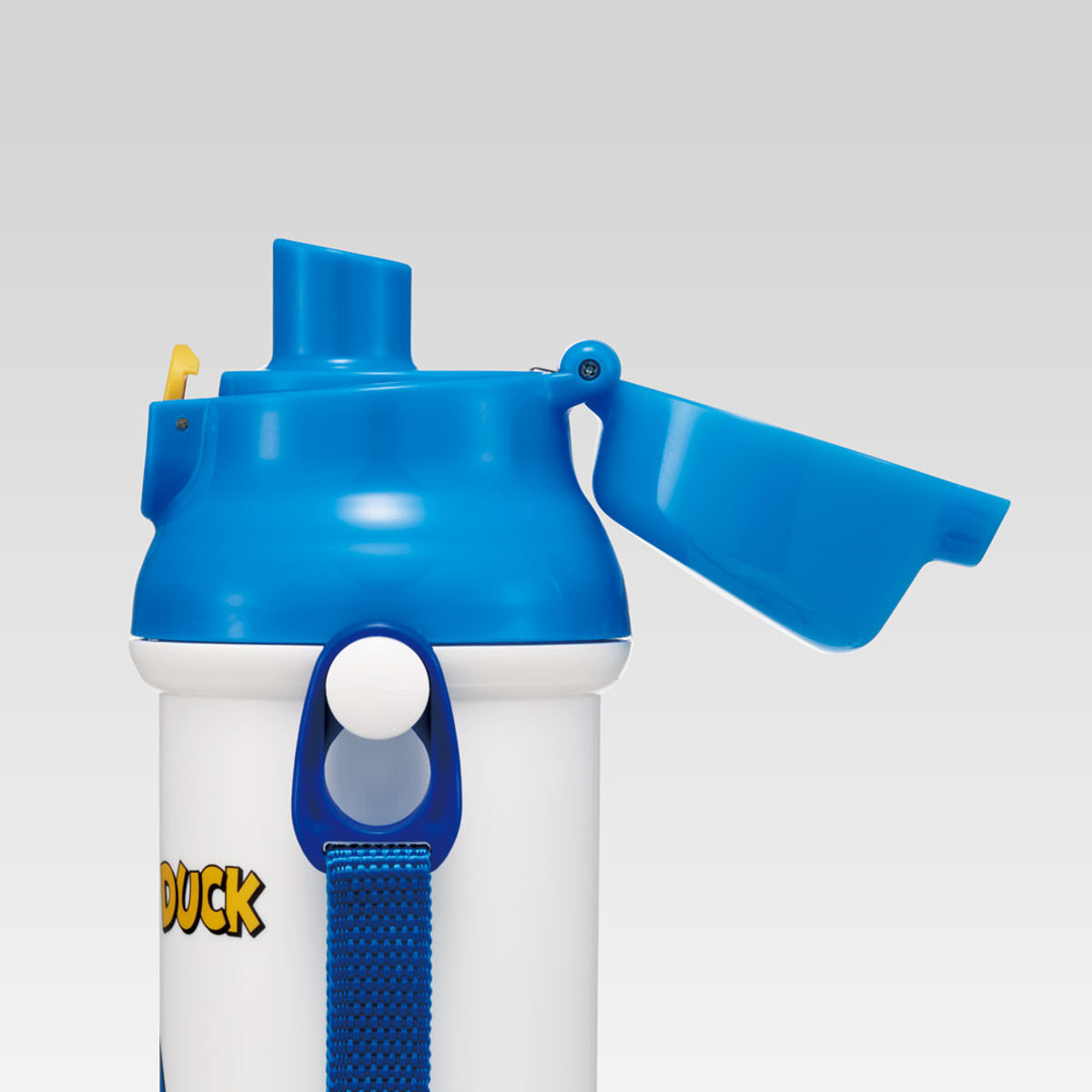 水筒 480ml 抗菌直飲プラボトル ドナルドダック ( ドナルド 子供用 抗菌 プラスチック製 ダイレクトボトル 直飲み ワンタッチ 日本製 抗菌加工 AG 銀 ショルダーベルト付き 広口 軽量 ボトル ワンプッシュ )