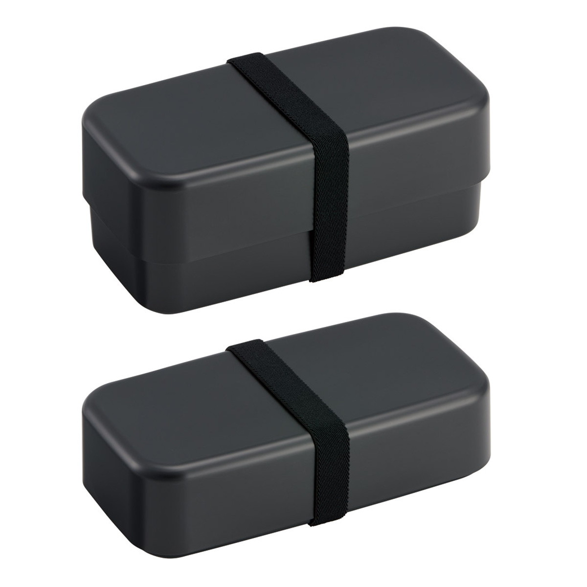 弁当箱 1000ml 箸付きランチボックス2段 ( ランチボックス 食洗機対応 レンジ対応 二段 箸 付き 2段 日本製 仕切り付き 入れ子式 ランチベルト 食洗機OK レンジOK お弁当 弁当 二段弁当 ) 【アッシュブラック】 アッシュブラック