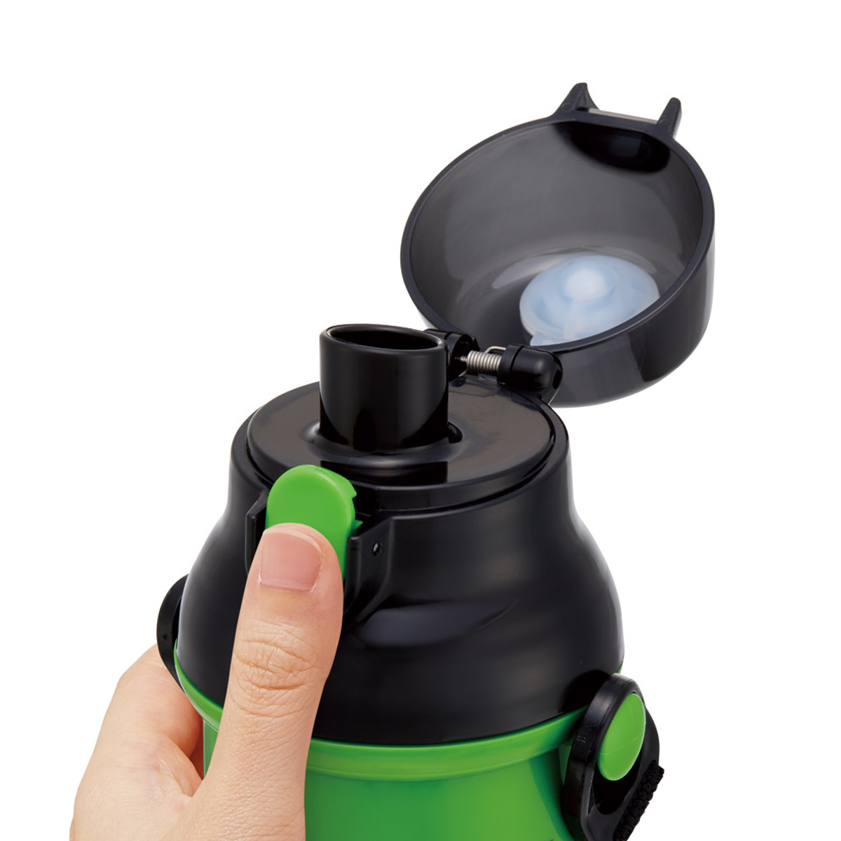 水筒 480ml 抗菌直飲プラボトル マインクラフト25 ( マインクラフト 子供用 抗菌 プラスチック製 ダイレクトボトル 直飲み ワンタッチ 日本製 抗菌加工 AG 銀 ショルダーベルト付き 広口 軽量 ボトル ワンプッシュ )