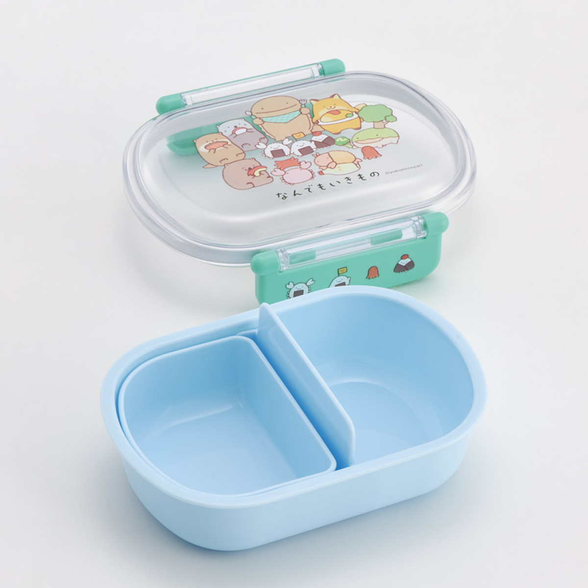 弁当箱 360ml 1段 抗菌ふわっとタイトランチ なんでもいきもの ( ランチボックス 食洗機対応 レンジ対応 抗菌 日本製 ドーム蓋 キッズ 子供 食洗機OK レンジOK お弁当 弁当 一段 2点ロック 銀 AG 抗菌加工 )