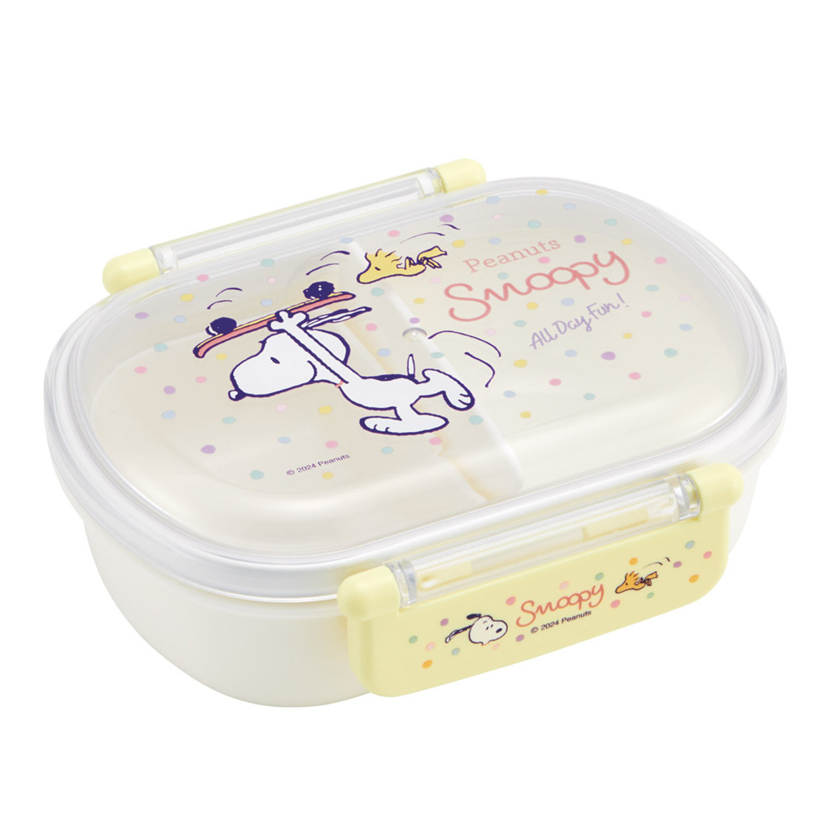 弁当箱 360ml 1段 抗菌ふわっとタイトランチ スヌーピー スケートボード ( ランチボックス 食洗機対応 レンジ対応 抗菌 日本製 ドーム蓋 キッズ 子供 食洗機OK レンジOK お弁当 弁当 一段 2点ロック 銀 AG 抗菌加工 )