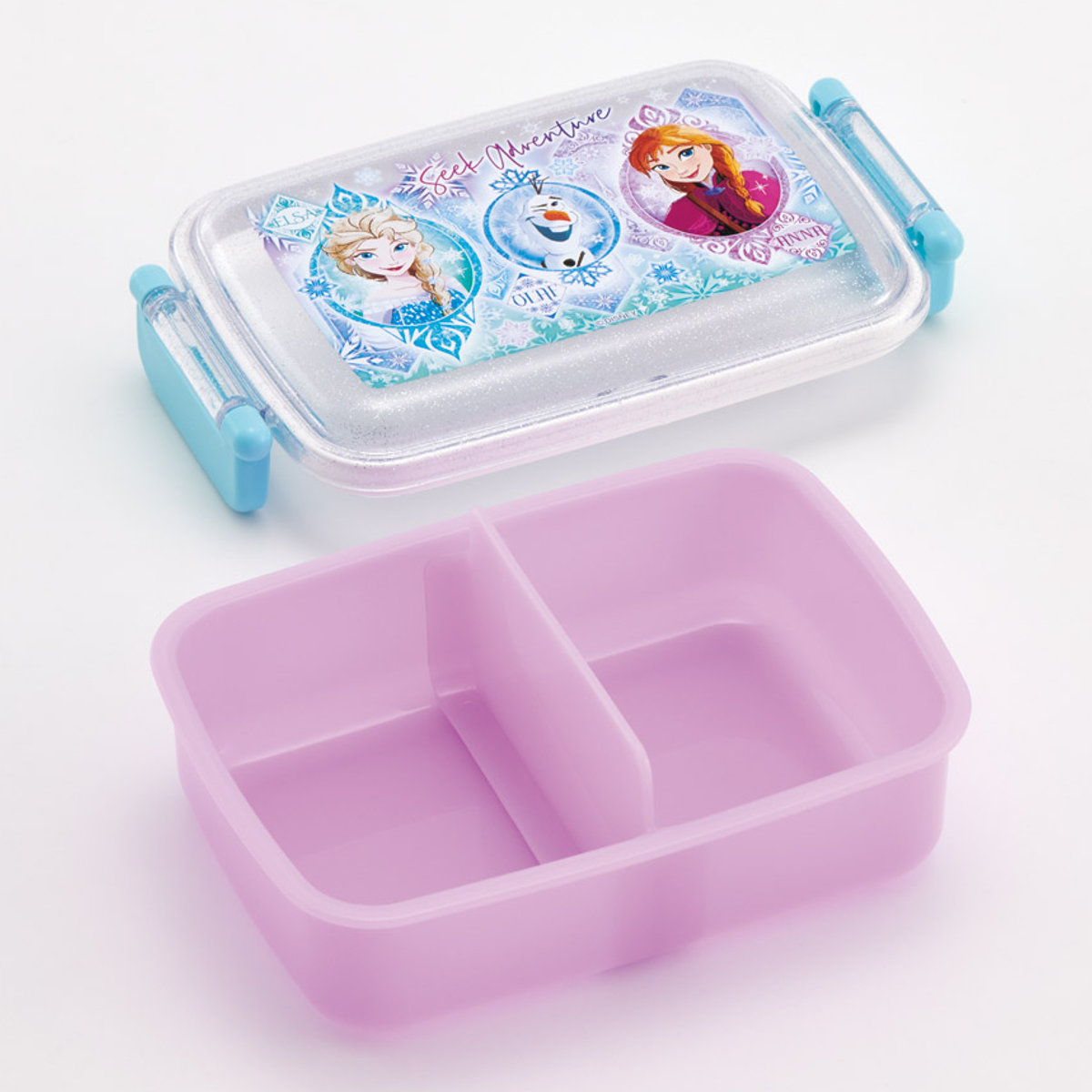 弁当箱 450ml 1段 抗菌ふわっとタイトランチ アナと雪の女王25 ( アナと雪の女王 ランチボックス 食洗機対応 レンジ対応 抗菌 日本製 ドーム蓋 キッズ 食洗機OK レンジOK お弁当 弁当 一段 2点ロック 銀 AG )