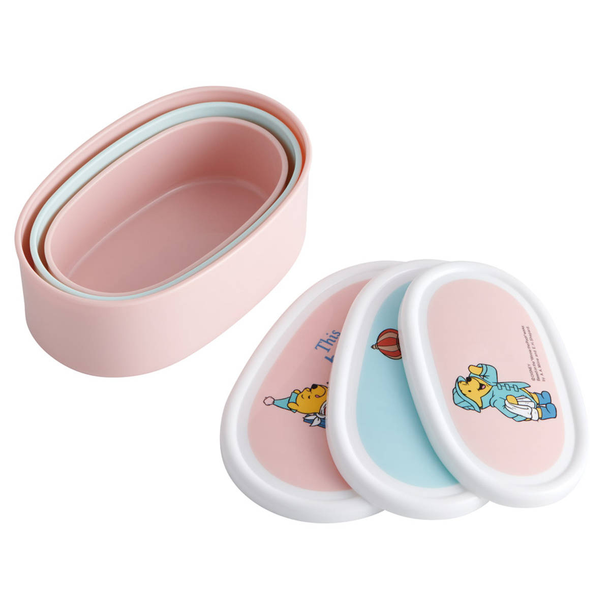 シール容器 抗菌シール容器3Pセット プーコスチューム ( プーさん レンジ対応 保存容器 ランチボックス 抗菌 日本製 レンジOK 弁当 お弁当 抗菌加工 果物ケース デザートケース フルーツケース )