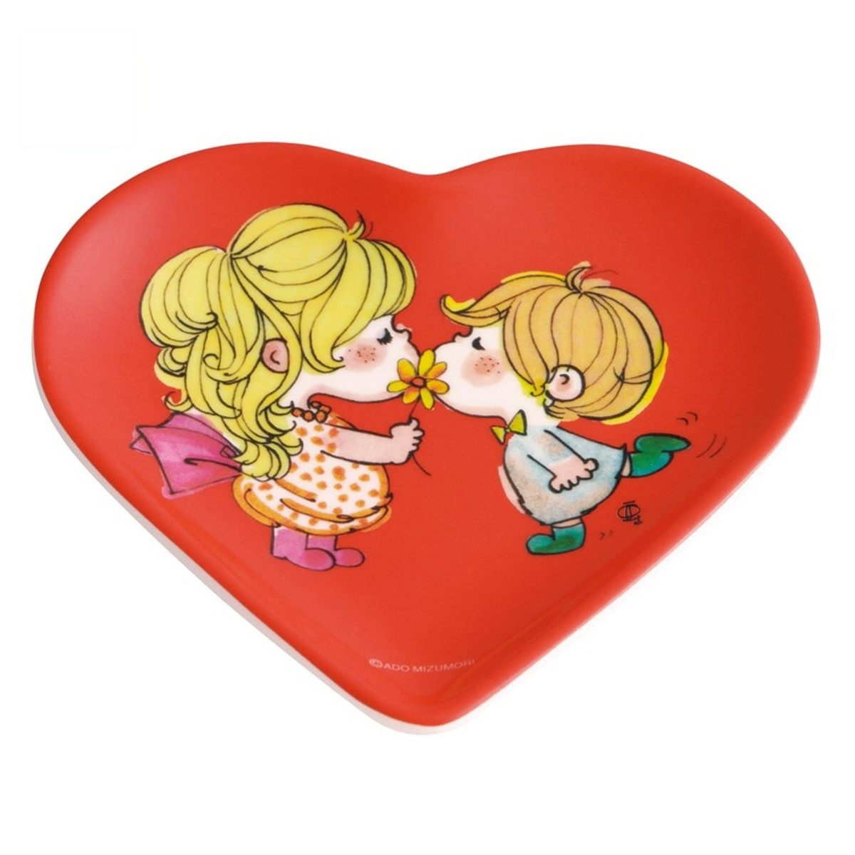 プレート メラミンミニプレート ハート 水森亜土 ( メラミン お皿 皿 ハートプレート 小皿 キャラクター かわいい 軽い 割れにくい 丈夫 子ども キャラ インテリア トレー )