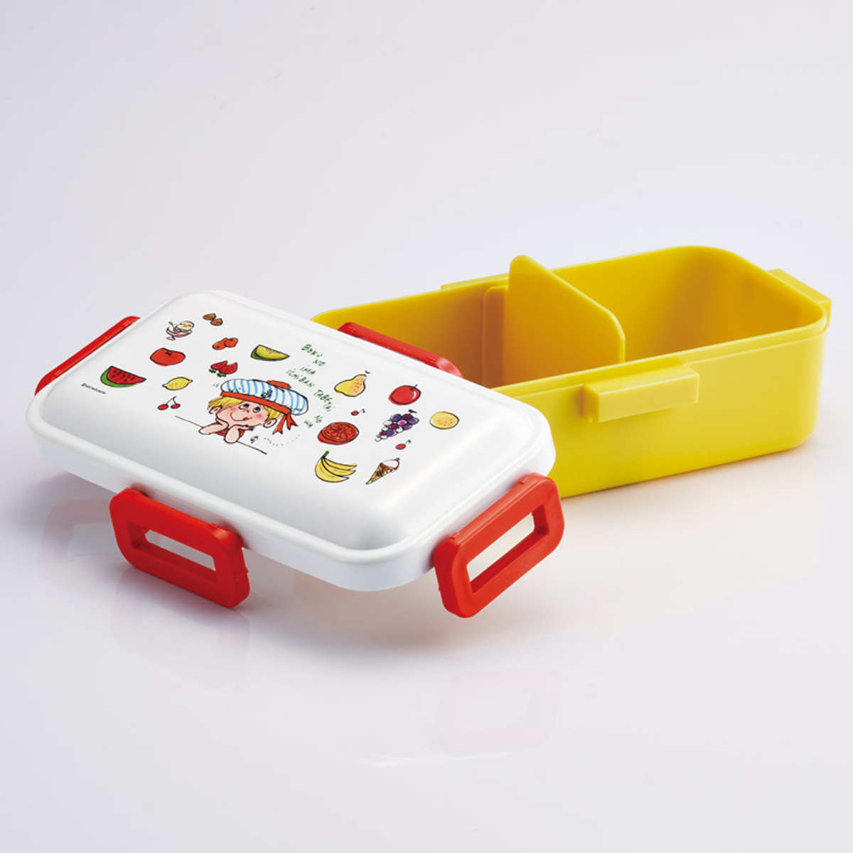 弁当箱 1段 530ml 抗菌ふわっと弁当箱 水森亜土 ( ランチボックス 食洗機対応 レンジ対応 一段 抗菌 ドーム型 4点ロック 日本製 仕切り付き 銀 AG 抗菌加工 食洗機OK レンジOK お弁当 弁当 一段弁当 )