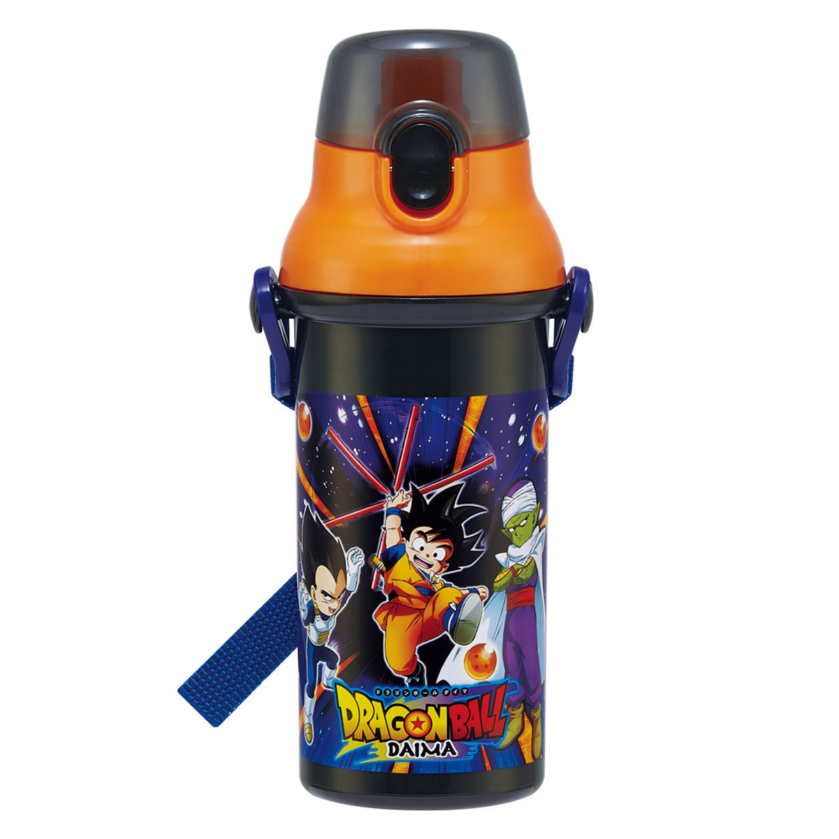 水筒 480ml 抗菌直飲プラボトル ドラゴンボールダイマ ( ドラゴンボール 子供用 抗菌 プラスチック製 ダイレクトボトル 直飲み ワンタッチ 日本製 抗菌加工 AG 銀 ショルダーベルト付き 広口 軽量 ボトル ワンプッシュ )