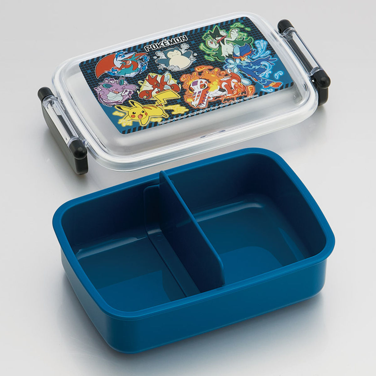 弁当箱 1段 450ml 抗菌ふわっとタイトランチ ポケモン25 ( ポケモン ランチボックス 食洗機対応 レンジ対応 抗菌 日本製 ドーム蓋 キッズ 食洗機OK レンジOK お弁当 弁当 一段 2点ロック 銀 AG )