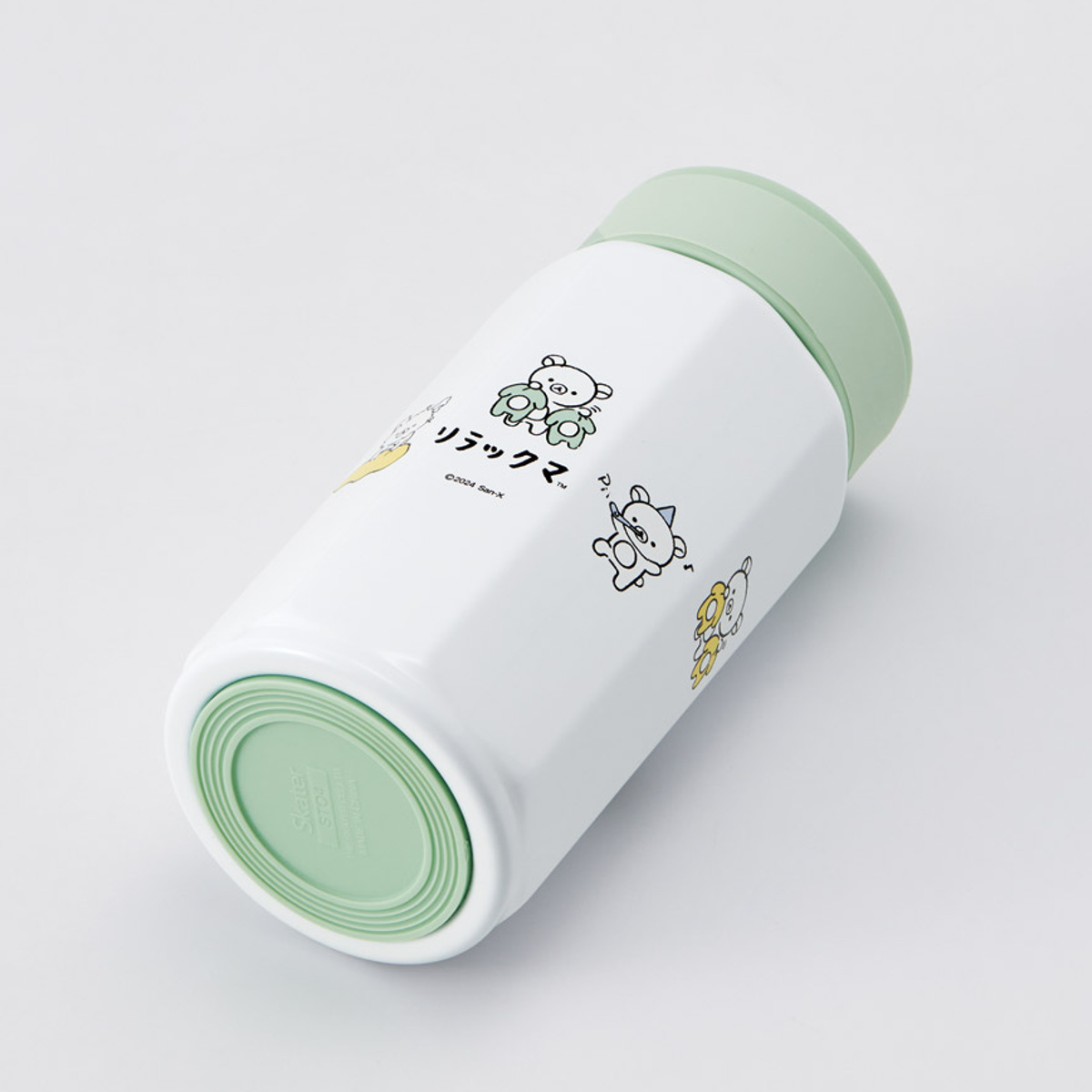 水筒 350ml 八角ステンレスボトル350ml リラックマベーシック ( リラックマ マグボトル 保温 保冷 直飲み マグ W飲み口 ボトル コンパクト 広口 八角形 ステンレス ステンレスボトル マイボトル ミニボトル スリム )