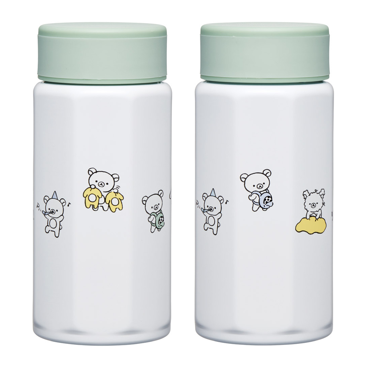 水筒 350ml 八角ステンレスボトル350ml リラックマベーシック ( リラックマ マグボトル 保温 保冷 直飲み マグ W飲み口 ボトル コンパクト 広口 八角形 ステンレス ステンレスボトル マイボトル ミニボトル スリム )