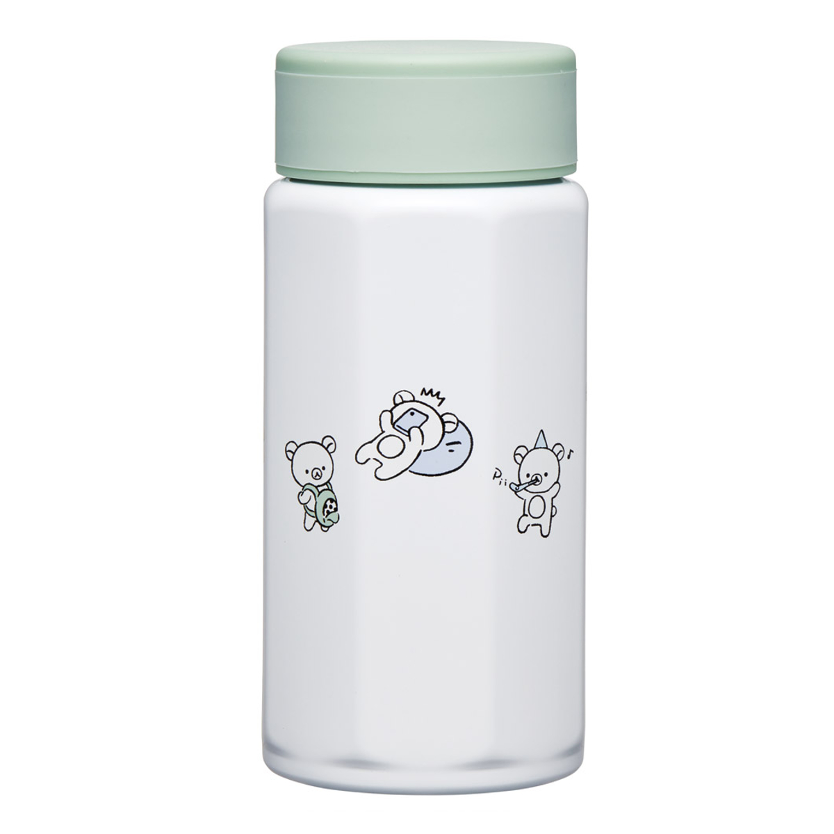 水筒 350ml 八角ステンレスボトル350ml リラックマベーシック ( リラックマ マグボトル 保温 保冷 直飲み マグ W飲み口 ボトル コンパクト 広口 八角形 ステンレス ステンレスボトル マイボトル ミニボトル スリム )