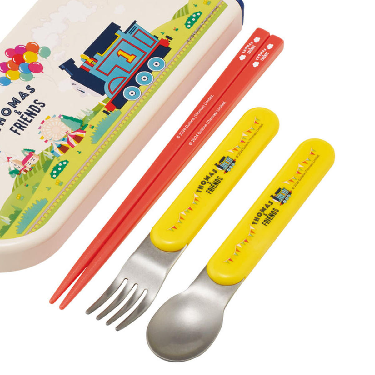 トリオセット 抗菌食洗対応トリオセット トーマス ( きかんしゃトーマス 食洗機対応 カトラリーセット お箸 AG 銀 抗菌 子供 日本製 食洗機OK カトラリー お弁当 弁当 幼稚園 保育園 給食 キッズ 抗菌加工 )