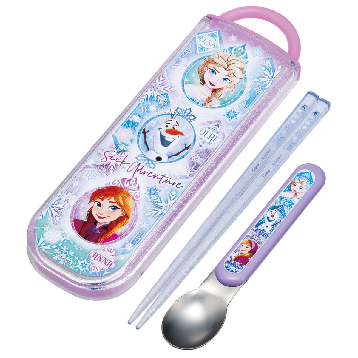 コンビセット 抗菌箸スプーンコンビセット アナと雪の女王25 ( 食洗機対応 抗菌 カトラリーセット 箸 スプーン お箸 箸箱 カトラリー 日本製 キッズ 子供用 スライド式 子供 食洗機OK AG 銀 持ち運び お弁当 弁当 抗菌加工 )
